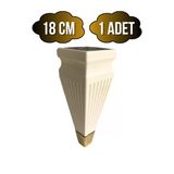 Kule Desenli Krem Plastik Ayak Mobilya Masa Ve Dolap Ayağı(18Cm - 23Cm)(Krem - Altın) Krem 18Cm 18Cm - 1 Adet