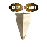 Kule Desenli Krem Plastik Ayak Mobilya Masa Ve Dolap Ayağı(18Cm - 23Cm)(Krem - Altın) Krem 18Cm 18Cm - 2 Adet