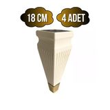 Kule Desenli Krem Plastik Ayak Mobilya Masa Ve Dolap Ayağı(18Cm - 23Cm)(Krem - Altın) Krem 18Cm 18Cm - 4 Adet