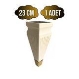 Kule Desenli Krem Plastik Ayak Mobilya Masa Ve Dolap Ayağı(18Cm - 23Cm)(Krem - Altın) Krem 23Cm 23Cm - 1 Adet
