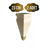 Kule Desenli Krem Plastik Ayak Mobilya Masa Ve Dolap Ayağı(18Cm - 23Cm)(Krem - Altın) Krem 23Cm 23Cm - 2 Adet