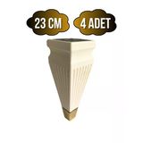 Kule Desenli Krem Plastik Ayak Mobilya Masa Ve Dolap Ayağı(18Cm - 23Cm)(Krem - Altın) Krem 23Cm 23Cm - 4 Adet