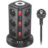 Kule Tipi 12 Li Çoklu Priz 3 Usb Hızlı Şarj Anahtarlı Akım Korumalı Masa Üstü Tower Priz 2 m