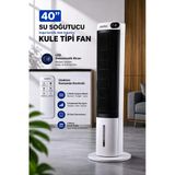 Kule Tipi Soğutucu Fan Uzaktan Kumandalı Su Buharlı Soğutucu Vantilatör 70W-3L Su Tankı-Led Ekranlı