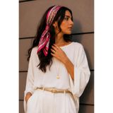 Kuleli Modern Şehir Desen Siyah Soft Bandana Fular 50x50 cm
