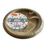 Kullan At Altın Renkli Parti Davet Plastik Tabak - 22 Cm. - 25 Adetlik Paket