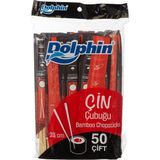 Kullan At Market Dolphin Çin Yemek Çubuğu-Chopsticks 23CM 50 Çift - Çok Renkli