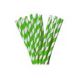 Kullan At Merkez Kağıt Pipet 6*240 mm Beyaz-Yeşil 200 Adet - KARTON