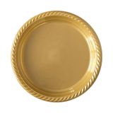 Kullan At Renkli Altın Renk Parti Davet Plastik Tabak - 22 Cm. - 24 Adetlik 3 Paket