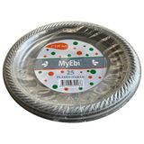 Kullan At Renkli Gri Parti Davet Plastik Tabak - 22 Cm. - 25 Adetlik Paket