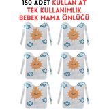 Kullan At Tek Kullanımlık Bebek Mama Önlüğü 150 Adet - 0 - 4 Yaş - Çok Renkli