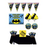 kullanatparti Batman 16 Kişilik Doğum Günü Parti Seti 35x50 cm Afişli Süsleri ve Parti Malzemeleri