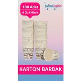 Kullanatsepetim 4 Oz Karton Bardak 100 Adet Küçük Boy (TÜRK KAHVESİ,ESPRESSO BOYU) 120ml.