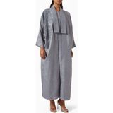 Kullanışlı Oversized Nakışlı Abaya Seti Vücuda Uygun Rahat Şıklık Için Ideal - Gri - 56