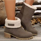 Küllü Kahverengi Içi Kürklü Nubuck Kısa Outdoor Kadın Bot ,kışlık Kadın Bot - Gri Kahve