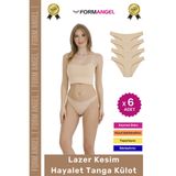 #Külot Lazer Kesim İz Yapmaz Dikişsiz Esnek Rahat Toparlayıcı Kadın Hayalet Tanga Külot - 6 Adet