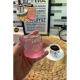 Kulplu Boncuk Kahve Yanı Bardak Mini Kulplu Üzüm Bardak Sunum Bardağı 75 ml 6'lı - 6 Adet