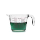 Kulplu Cam Beher 500 mL - Ölçü Kabı - Okunması Kolay Ölçeklendirme