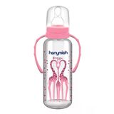 Kulplu Cam Biberon 240 Ml Pembe Renk