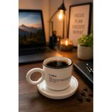 Kulplu Kahve Bardağı Ve Tabak Seti Modern Tasarım Kahve Kupası Türk Kahvesi Espresso Latte Sunum Set
