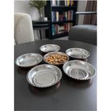 Kulpsuz Bakır Çerezlik-Kahvaltılık-Reçellik-Sunumluk Set (12 cm x 2,3 Cm)