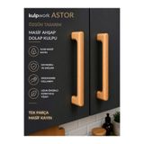 Kulpwork Astor Masif Ahşap Tasarım-Mobilya Mutfak Çekmece Dolap Kulpu 96mm 128mm 160 mm (9,6cm 12,8cm 16cm)