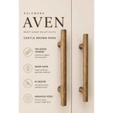 Kulpwork Aven Castle Brown Renk Masif Ahşap Mobilya Mutfak Dolap ve Çekmece Kulpu Natural 96mm 128mm 160mm (9,6cm 12,8cm 16cm)