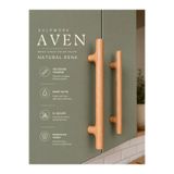 Kulpwork Aven Natural Renk Masif Ahşap Mobilya Mutfak Dolap ve Çekmece Kulpu 96mm 128mm 160mm (9,6cm 12,8cm 16cm)