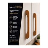 Kulpwork Forma (Kayın Rengi) Masif Ahşap Mobilya Mutfak Dolap ve Çekmece Kulpu 96mm 128mm 160mm (9,6cm 12,8cm 16cm)