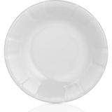 Külsan 1019.PW - Classic 6'lı Beyaz Oluklu Çukur Tabak Seti 19 cm, Thermoset Melamin