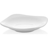 Külsan 4217.PW - Bergama 6'lı Beyaz Kare Çukur Tatlı Tabak Seti 17 Cm, Thermoset Melamin