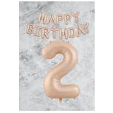 Kum Beji Happy Bırthday Rakam Folyo Balon Seti 2 Yaş