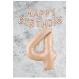 Kum Beji Happy Bırthday Rakam Folyo Balon Seti 4 Yaş