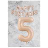 Kum Beji Happy Bırthday Rakam Folyo Balon Seti 5 Yaş