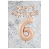 Kum Beji Happy Bırthday Rakam Folyo Balon Seti 6 Yaş