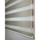 Kum Beji Pileli Zebra Stor Perde Ev/ofis Perdesi Aluminyum Sistem Zebra Stor Perde – Gece & Gündüz Kullanım, Kolay Montaj (Alüminyum Sistem) - 145 x 200