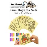 Kum Boyama Seti 1 Adet 20X30 Cm A4 Boyutunda Büyük Boy Kaliteli Kum Boyama Çalışması Tuz Boyama Etkinlik