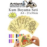Kum Boyama Seti 30 Adet 20X30 Cm A4 Boyutunda Buyuk Boy Kaliteli Kum Boyama Calismasi Tuz Boyama Etkinlik