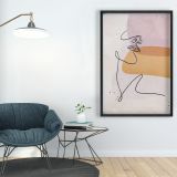Kum Dokulu Soyut Ben Tablo, Parlak Ahşap, 60X90