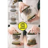 Kum Saati Süzgeçli Zeytinlik - Zeytin Turşuluk Saklama Kabı Şeffaf -2 No DMRL-OPH-000979