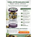 Kum Saati Zeytin Turşu Kabı Süzgeçli Saklama Kabı