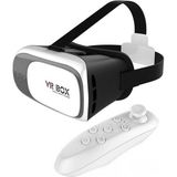 Kumandalı 3D Sanal Gerçeklik Gözlüğü Vr Box Vr-01 3D - Beyaz