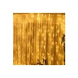 Kumandalı 8 Ayrı Moda Sahip 3 Mx3 M 300 Cm X 300 Cm Perde Led 10 Saçaklı Sarkıtlı 300 Led Gün Işığı