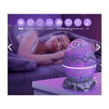 Kumandalı Bluetooth Hoparlör Müzik Masa ve Gece Lambası Galaxy LED Projektör Işık Dinazor Yumurtası - Beyaz - Mavi