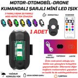 Kumandalı Çakarlı Şarjlı 7 Renk Ve 20 Modlu Mini Led Işık Drone M