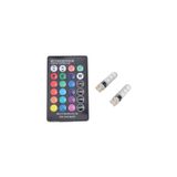 Kumandalı Çakarlı T10 Araç Park Ampulü 18 Led Rgb Park Stop Çakar Lamba Ampül