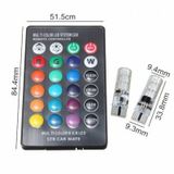 KUMANDALI ÇAKARLI T10 ARAÇ PARK AMPÜLÜ ( 2 Adet ) 18 LED RGB PARK