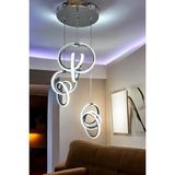 Kumandalı LED Avize 3lü Krom 3 Ayrı Renk Işık Özelligine Sahip