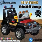 Kumandalı Mega Akülü Araba Siyah - Kumandalı 12 Volt Tek Kişilik Akülü Araba Akülü Jeep - Mega Off Road Turbo Jeep