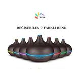 Kumandalı Oda Nemlendirici, Difüzör Buhar Ultrasonik Hava Nemlendirici, Aromatik Oda Kokusu 7 Renk LED Işıklı, 550 ml - Genel